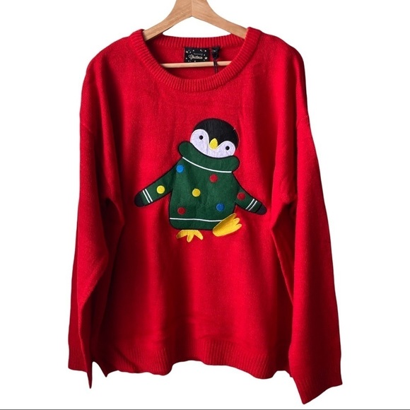 ASOS Sweaters - ASOS 🐧(Brave Soul) Plus Size Size US:16 Cute Red christmas Penguin sweat